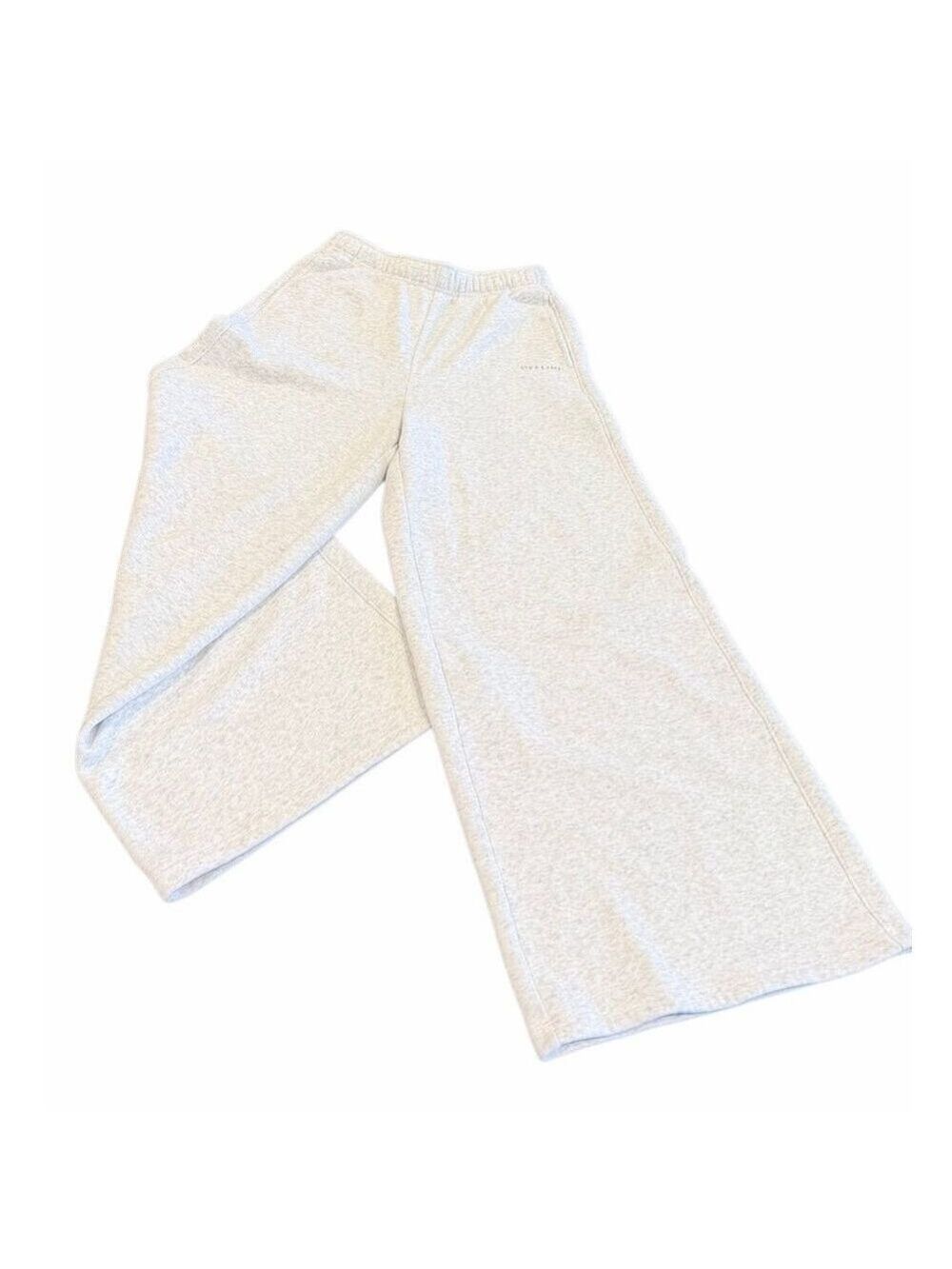OFFLINE By Aerie Cloud Fleece Wide Leg Trouser Sweatpants Heather Gray size XS - Picture 2 of 7
